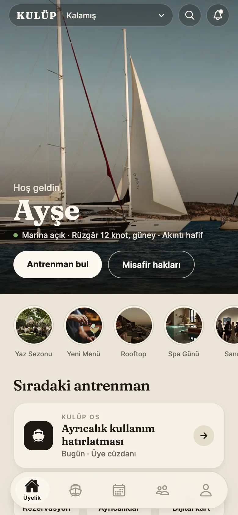 Uygulama ana ekranı